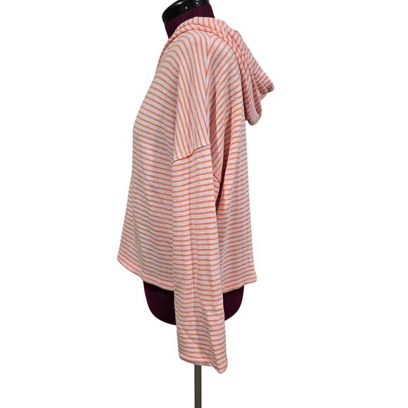 Women's Love by Gap Orange Striped Terry Knit Hoodie | Size XL - Picture 2 of 9